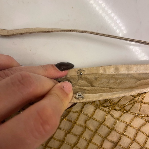 Prada Gold Beaded Silk Chiffon Lined Mini Evening Bag - Picture 3 of 11